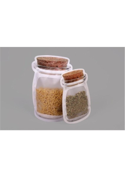 Katlanabilir Saklama Poşetleri, 2 Boy, Kilitleme Mekanizmalı, Beyaz Renkli Set