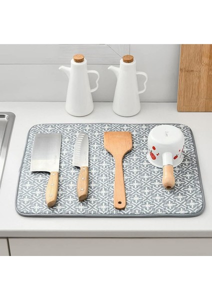 Yüksek Emici Mikrofiber Bulaşık Kurutma Matı, Gri Renk, Pratik Kullanım fiyatları