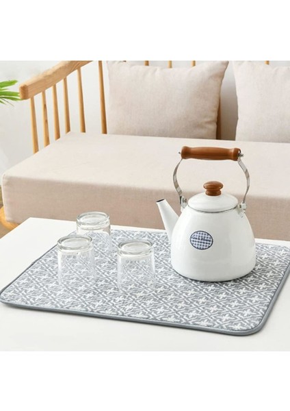 Yüksek Emici Mikrofiber Bulaşık Kurutma Matı, Gri Renk, Pratik Kullanım modelleri