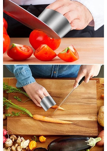 Çift Set Çok Renkli Paslanmaz Çelik El Parmak Kalkan Koruyucu