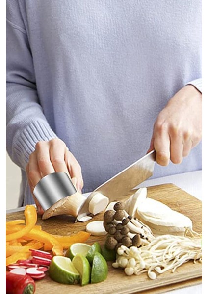 Çift Set Çok Renkli Paslanmaz Çelik El Parmak Kalkan Koruyucu