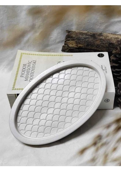 Beyaz Oval Takı ve Sunum Tabağı, Dekoratif Büyük Boy, 19X12 cm fiyatları