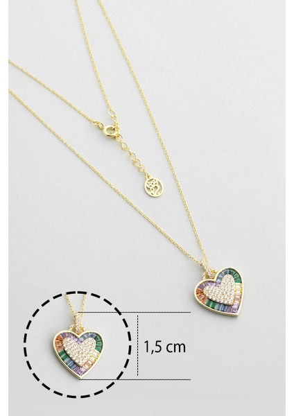 Harmonia 18 Ayar Sarı Altın Kaplama 45 cm Gümüş Kalp Kolye modelleri