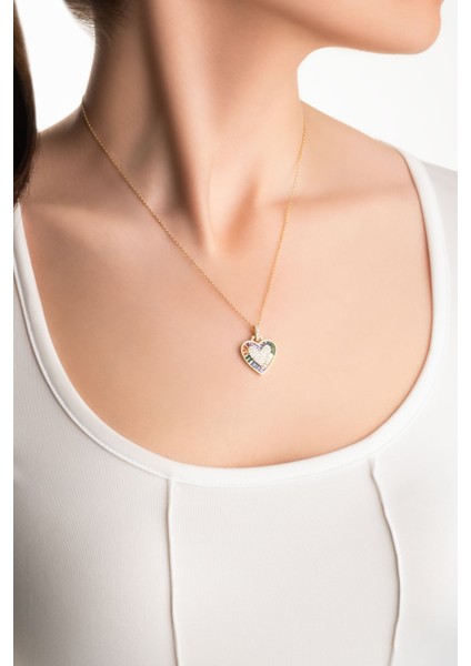 Harmonia 18 Ayar Sarı Altın Kaplama 45 cm Gümüş Kalp Kolye fırsatları