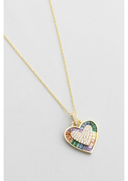 Harmonia 18 Ayar Sarı Altın Kaplama 45 cm Gümüş Kalp Kolye indirimleri