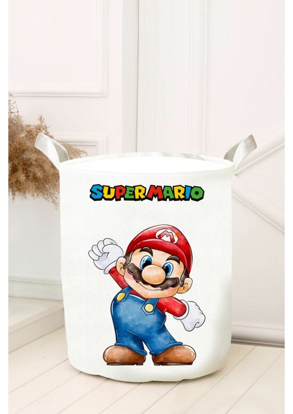 Süper Mario Çocuk ve Bebek Odası Oyuncak Sepeti Yeni