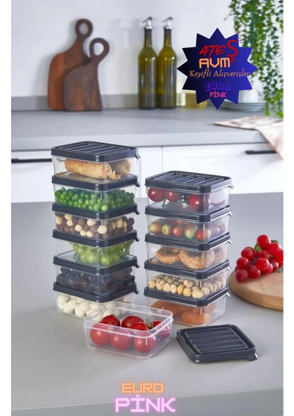 Renkli 6 Adet 250 ml Saklama Kabı, Buzdolabı Organizeri, Pratik ve Şık Depolama