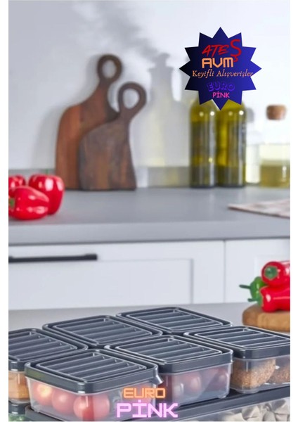 Renkli 6 Adet 250 ml Saklama Kabı, Buzdolabı Organizeri, Pratik ve Şık Depolama fiyatları
