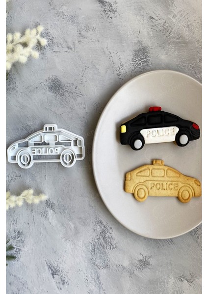 Beyaz Polis Arabası Şekillendirici ve Kurabiye Kalıbı, Eğlenceli ve Pratik Kullanım fiyatları