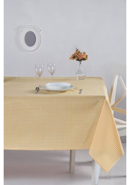 Canlı Sarı Pötikareli Masa Örtüsü 170X170 Cm, Şık ve Kullanışlı Bahçe ve Ev Dekoru