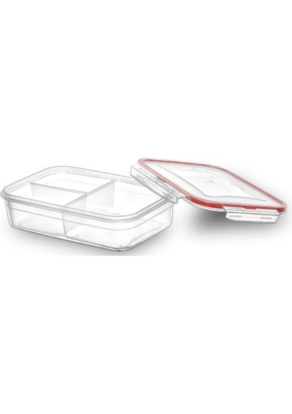 4 Bölmeli Yuvarlak Saklama Kabı, Beyaz, Pratik ve Şık Saklama Çözümü