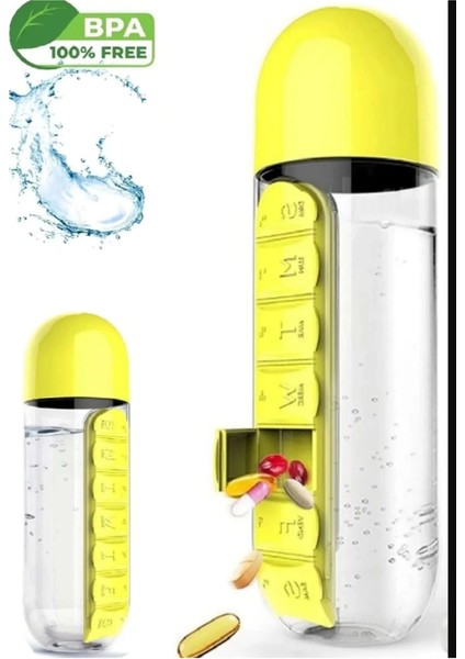 7 Günlük 600 ml Su ve Organizeri, Sarı Renk fiyatları