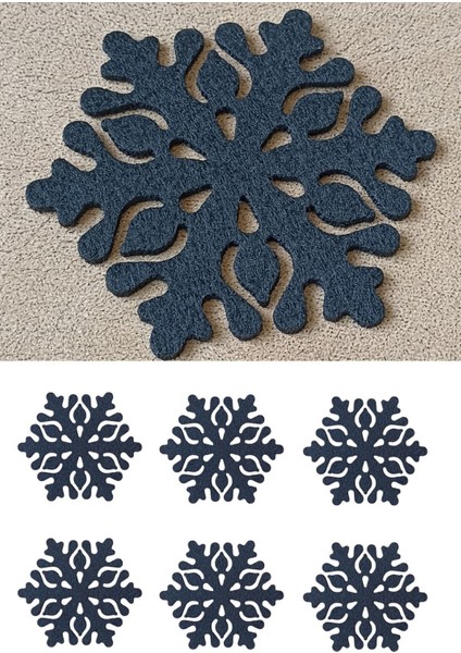 Siyah Keçe Bardak Altlığı 6'lı, 10 Cm, 3 Mm, Şık ve Kullanışlı Set