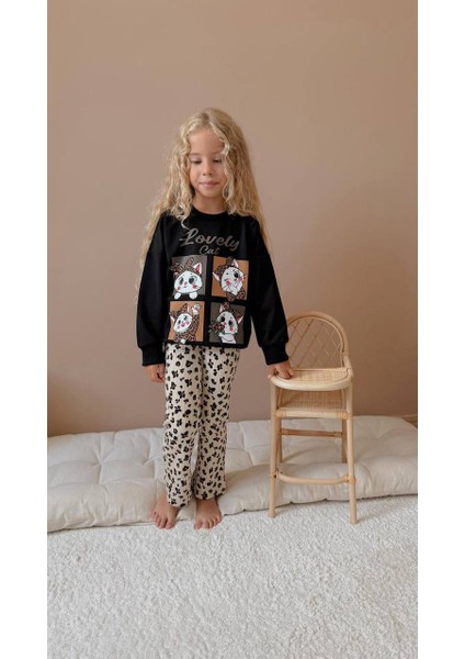 Leopar Taytlı Uzun Kollu Kız Çocuk Alt Üst Takım fiyatları