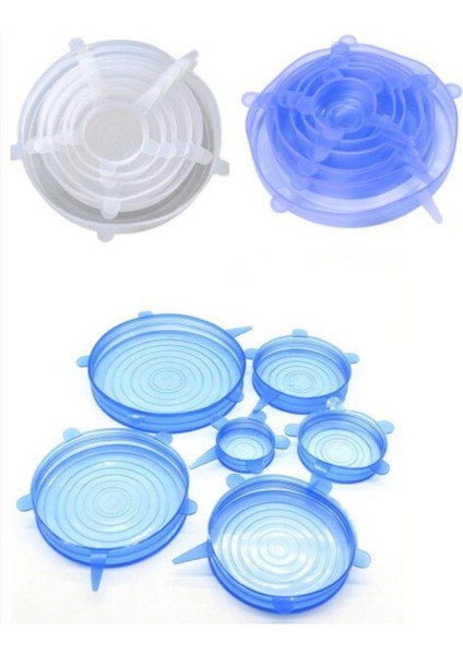6'lı Silikon Kapak Seti, Tencere ve Tabak Saklama Için Güvenli ve Renkli