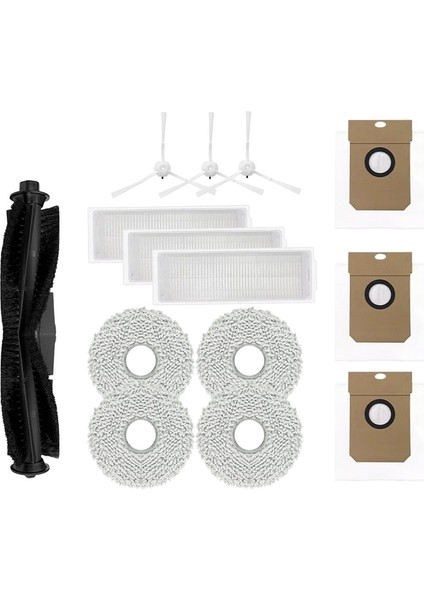 Miwhole M9 Pro Max Robot Süpürge Aksesuarları Ana Yan Fırça Hepa Filtre Paspas Bezi Toz Torbası Yedek Parçaları (Yurt Dışından) fiyatları