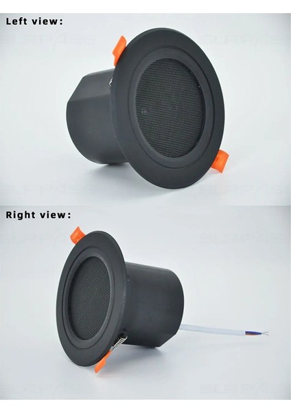 3 Inç Tavan Ev Hoparlörü 10W Nem Geçirmez Tam Aralıklı Müzik Hoparlörü Kılıflı Moda Ev Ses Sistemi Siyah (Yurt Dışından) modelleri