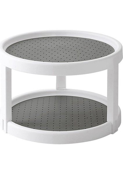 2 Katlı Kaymaz Döner Baharatlık Rafı, 360° Dönebilen Baharat Düzenleyici, Kiler Dolabı ve Mutfak Için (Yurt Dışından)