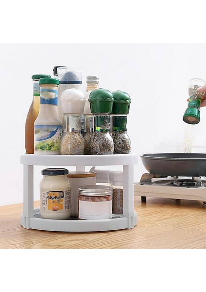 2 Katlı Kaymaz Döner Baharatlık Rafı, 360° Dönebilen Baharat Düzenleyici, Kiler Dolabı ve Mutfak Için (Yurt Dışından) fiyatları