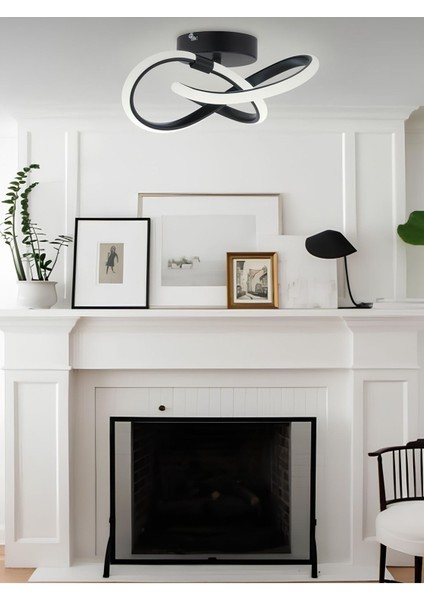 Şık Siyah Modern Tavan Lambası, LED Avize, Tasarım Aydınlatma