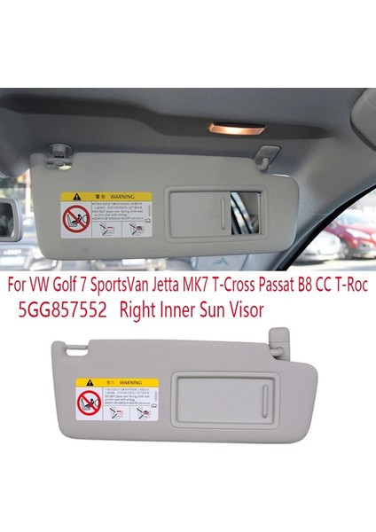 Golf 7 Sportsvan Mk7 B8 cc 5GG857552 Için Aynalı Ön Sağ Iç Güneşlik (Yurt Dışından) modelleri