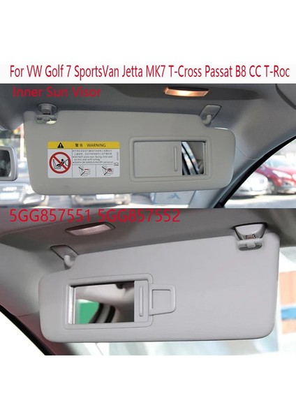 Golf 7 Sportsvan Mk7 B8 cc 5GG857552 Için Aynalı Ön Sağ Iç Güneşlik (Yurt Dışından) fırsatları