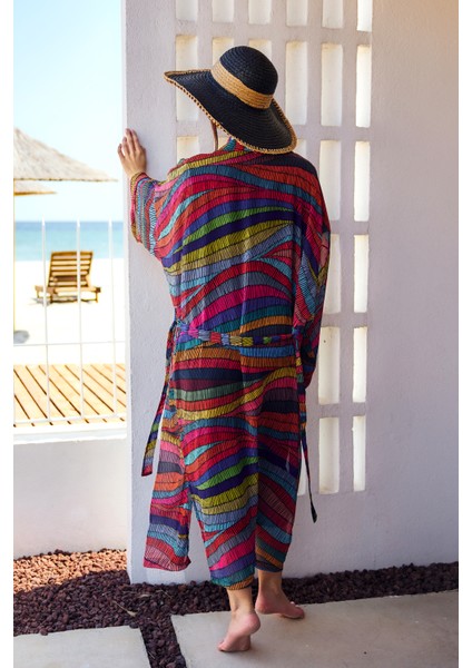 Remsa Tesettür Mayo Üzerine Tek Kaftan Kimono Pareo SIYAH03 RP022 Puket fırsatları