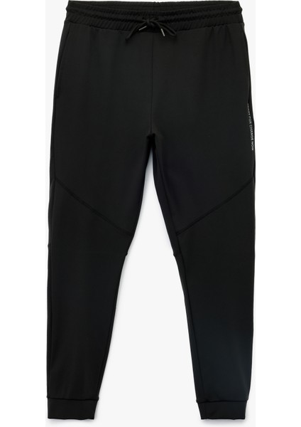 Baskılı Dikiş Detaylı Cepli Beli Bağcıklı Jogger Spor Eşofman Altı