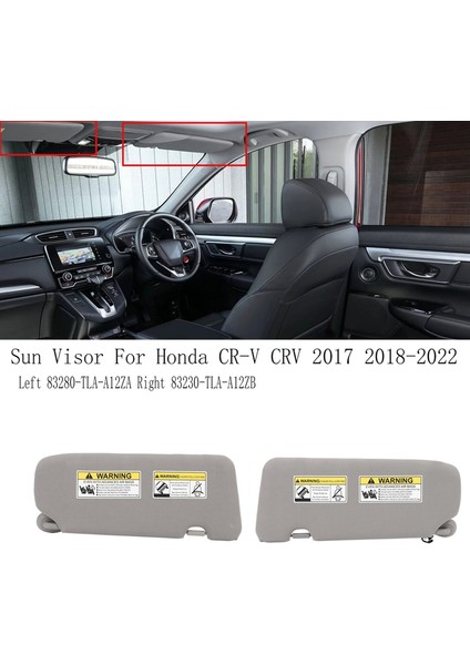 -V 2017 2018-2022 Gri Sol Güneşlik Montajı Güneş Korumalı Güneşlik 83280-TLA-A12ZA (Yurt Dışından) fiyatları