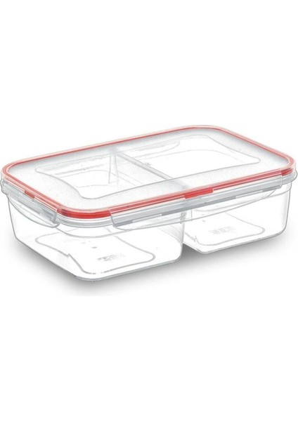 Iki Bölmeli Yuvarlak Saklama Kabı, Beyaz, Pratik ve Şık Tasarım