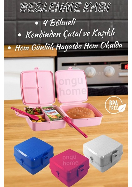 Çok Renkli Sağlıklı Beslenme Kutusu ve Çantası, Şık ve Kullanışlı Tasarım