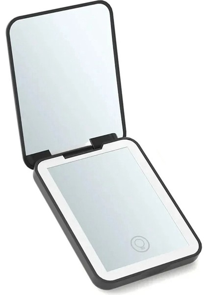Kompakt Mini Katlanır Kozmetik Aynası Işıklı Elde Taşınabilir Küçük Cep Seyahat Makyaj Aynası 2x Büyüteçli Siyah (Yurt Dışından) fiyatları