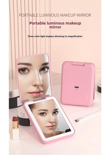 Kompakt Mini Katlanır Kozmetik Aynası Işıklı Elde Taşınabilir Küçük Cep Seyahat Makyaj Aynası 2x Büyüteçli Siyah (Yurt Dışından) fırsatları