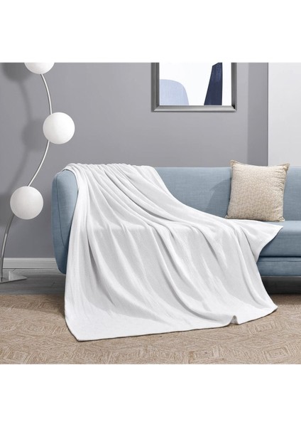 Çift Kişilik %100 Pamuk Küçük Dama Desenli Yatak Örtüsü, Otel Şıklığında Lüx Beyaz indirimleri