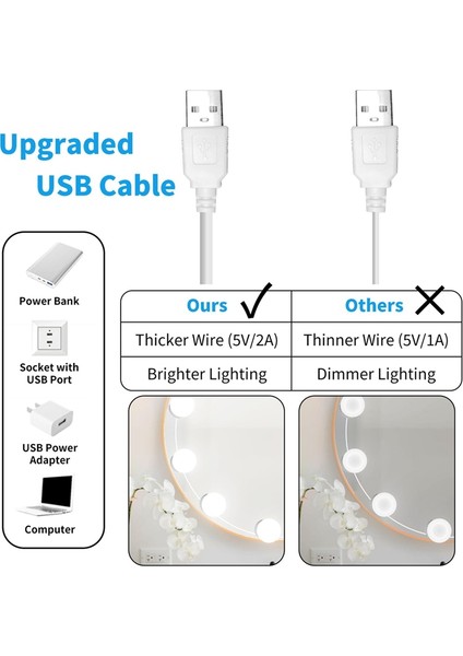 14 Kısılabilir Ampullü LED Makyaj Aynası Işıkları, 10 Parlaklık Seviyesi Ayarlanabilir, Makyaj Masası, Banyo ve Giyinme Odası Için (Yurt Dışından) indirimleri