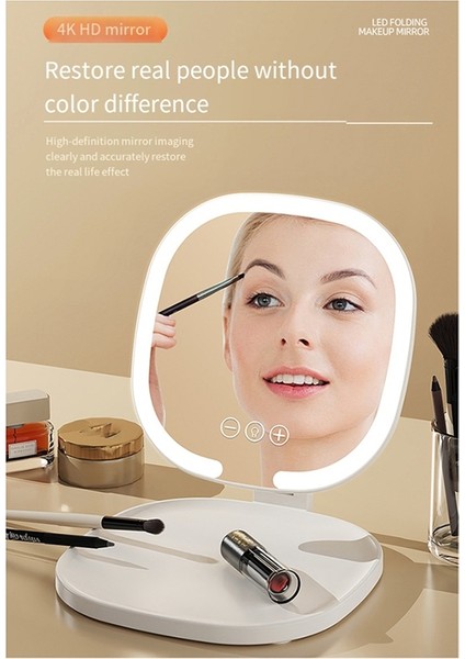 Işıklı LED Makyaj Aynası, 1x/3x Büyütme, Taşınabilir Katlanabilir Seyahat Kozmetik Aynası, Kadınlar Için Ideal Hediye (Yurt Dışından) modelleri