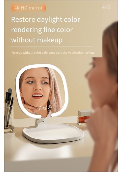 Işıklı LED Makyaj Aynası, 1x/3x Büyütme, Taşınabilir Katlanabilir Seyahat Kozmetik Aynası, Kadınlar Için Ideal Hediye (Yurt Dışından) fırsatları