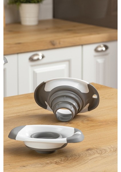 Katlanabilir Yuvarlak Ağızlı Çift Kulplu Kavanoz Hunisi Beyaz fiyatları