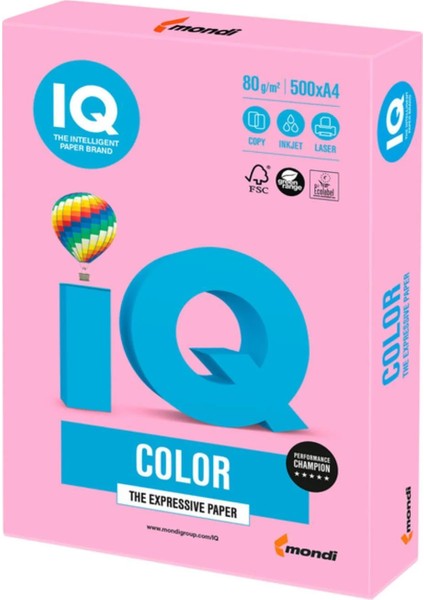 Iq Color Renkli Fotokopi Kağıdı A4 80 gr Fosforlu Pembe