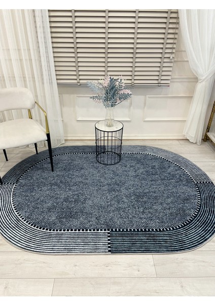 Gri-Lacivert Jüt Sisal Görünüm Kaymaz Taban Halı modelleri