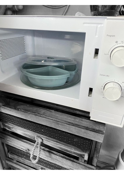 3 Bölmeli Kapaklı Mikrodalga Saklama Kabı, Gri, 21X21X5 Cm, Pratik ve Şık Tasarım fırsatları