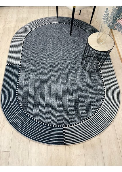 Gri-Lacivert Jüt Sisal Görünüm Kaymaz Taban Halı fırsatları