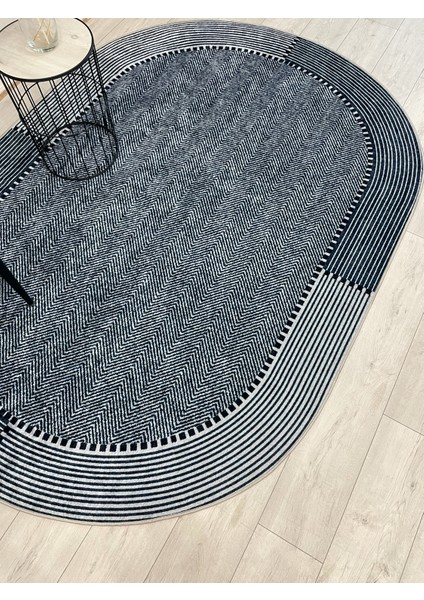 Gri-Lacivert Jüt Sisal Görünüm Kaymaz Taban Halı indirimleri