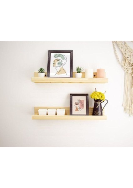 Doğal Ahşap Çam 2'li Rustik Dekoratif Duvar Rafı, Şık ve Kullanışlı Ev Dekoru. fiyatları