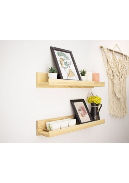 Doğal Ahşap Çam 2'li Rustik Dekoratif Duvar Rafı, Şık ve Kullanışlı Ev Dekoru. modelleri