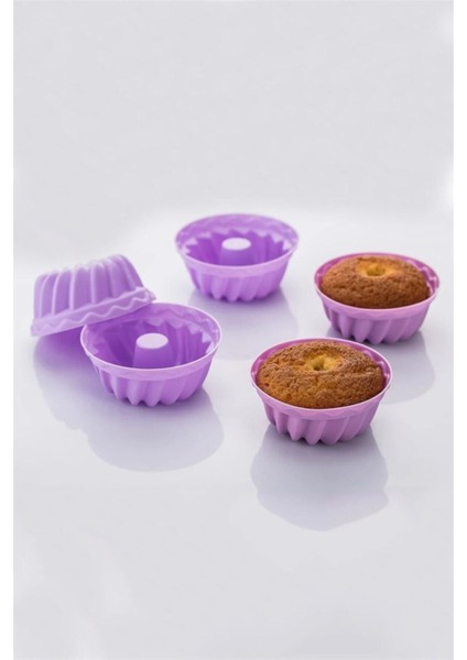 Turuncu 6'lı Silikon Mini Muffin ve Kek Kalıbı Seti fırsatları
