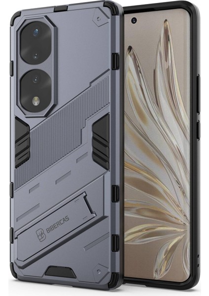 Honor 70 Pro 5g Darbe Emici Düşmeye Dayanıklı Tpu+Pc Kılıfı Ayaklık Çizilmez Cep Telefonu Kılıfı-Koyu Mavi (Yurt Dışından)