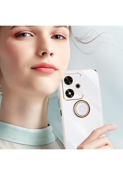 Xınlı For Honor Play 50 Kılıf Tpu Telefon Kılıfı Kickstand ile Elektrokaplama Altın Kenar-Siyah (Yurt Dışından) fırsatları