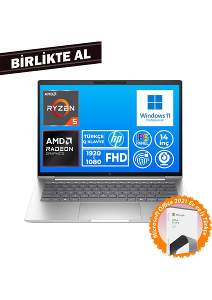 Elitebook 645 G9 Ryzen 5 Pro 5675U 32GB 1tb SSD 14" Fhd W11P + Ms Office 5Y3J0EA 029