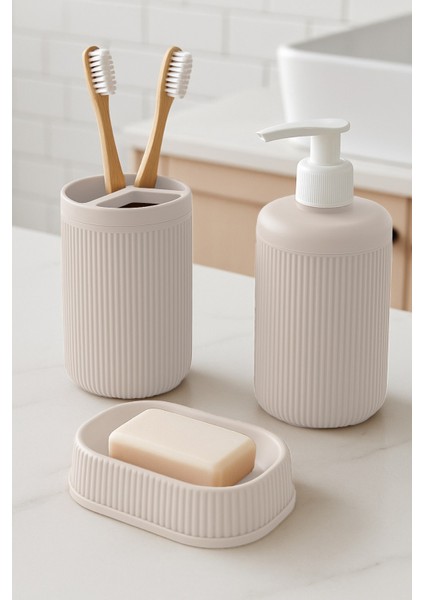 3lü Banyo Seti Krem